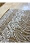 White Floral Patterned Border Tulle Fabric - Width 135 cm - for Wedding Dress, Engagement and Custom Designs - 5