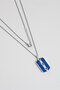 55 cm Steel Men's Necklace with Layered Stone Detail