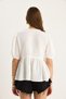 Women's White Tie-Detail Short Sleeve Muslin Blouse 1024 60283459 - 6