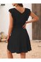 Stylish and Comfortable Women's Dress – Double Breasted Collar, Elastic Waist, Aerobin - 4