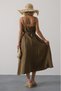 Shilsee Women's Basic Long Dress with Straps Khaki - 3