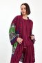 Women's Plum Striped Athlete Kimono and Pants Woven Viscon Bottom Top Set Hzl25S-Vm110421 - 4