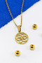 Stainless Steel Gold Colored Lotus Flower Steel Necklace, Gift Necklace (60 cm) - 3