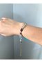 Natural Stone Fluorite Bracelet Energy and Tension Pain Bracelet Gold Dorika Detail
