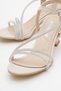 Women's Two Connecting Rod One Cross Stone Heeled Shoes Ten Skin - 3