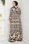 Caned Buttoned Woven Viscose Dress 1560 - Brown