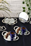 6 Pieces Mirrored Handled Coffee, Cake, Cake, Baklava, Cookies, Tea Presentation Tray 15 cm