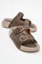 Men's Gold Buckle Slippers Mink