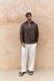 Fyfaha Wide Leg Men's Ecru Linen Trousers - 2