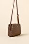 Monogram textured crossbody bag - tan