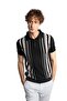 Men's Black Slim Fit Slim Fit Buttoned Polo Collar Patterned Short Sleeve Knitwear T-Shirt - 5