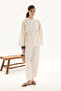 Organic Blended Crew Neck Natural Blouse - 2
