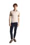 Beige Slim Fit Slim Fit Polo Neck Plain Short Sleeve Knit T-Shirt