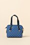 Monogrammed tote bag with metal detailing - navy blue - 3