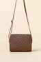 Monogram textured crossbody bag - tan - 3