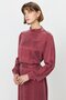 Premium Shoulder Button Belted Cupra Dress Burgundy - 5