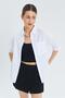 9942 Women's Oxford Long Sleeve Basic Shirt White - 5