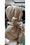 Pyramid Beige Amber Shiny Evening Dress Scarf - 2