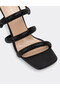 Kindep Three Band Stone Piping Heeled Women's Shoes Black - 4