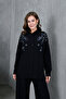 Women's Floral Print Embroidered Linen Oversized Shirt - 3