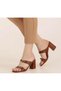 Byk Double Tape Buckle Detail Thick Heel Stylish Women's Slippers - 2