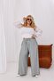 Large Size with Pockets and Elastic Waist Palazzo Pants - 3