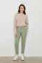 Narrow Leg Canvas Denim Trousers Green - 3