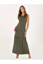 Khaki A-Line Knitted Dress 50306012-Vr027 - 4