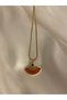 Red Fan Model Steel Women Stainless Necklace - 3