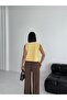 Gold Buttoned Women's Knit Vest - 100% Cotton - 7