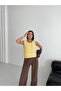 Gold Buttoned Women's Knit Vest - 100% Cotton - 6
