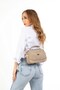 Women's Taupe Three-Compartment Crossbody Strap Hand and Shoulder Bag - 2