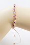 Elevator Dusty Pink Glass Evil Eye Beaded Bracelet, Gift Bracelet - 2
