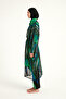 Silky Textured Black Kimono – Flowy, Lightweight and Full Length Hijab Beach Pareo P2503-1 - 6