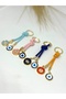 4Pcs Colorful Drawstring Evil Eye Beaded Keychain Set, Metal Eye Keychains - 2