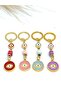 Set of 4 Metal Evil Eye Bead Keychains in 4 Colors, Metal Eye Keychains