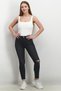 Women Skinny Fit Rip Stretchable Jeans, Black - 2