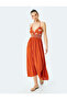 Embroidery Detailed Halter Neck Long Beach Dress