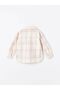 Ecru Fur Collar Plaid Girl's Shirt Jacket - 3