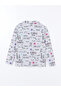 Shirt Collar Patterned Women's Pajamas Set - 7