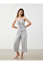 V-Neck Women's Capri Pajama Set - 2
