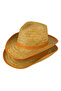 Unisex Straw Fedora Cowboy Hat – Wide Brim, Natural Straw, Adjustable Size 2 Pieces - 2