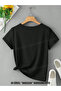 Colorful Hearts Printed Women's V-Neck Summer Regular Fit T-Shirt - 2