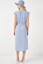Women's Zero Sleeve Belted Ayrobin Dress 2568 - Blue - 6