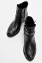 Women's Belted Boots Black Skin - 5