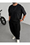 Black Basic Oversize T-Shirt C-055 - 3