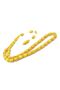 Ahmet Emin Made İmamesi Ringed Silvery Yellow Crimping Amber Prayer Beads - 3