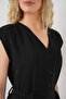 Women's Zero Sleeve Belted Ayrobin Dress 2568 - Black - 5