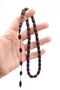 Ahmet Emin Made İmamesi Ringed Silvery Burgundy Crimping Amber Prayer Beads - 5