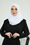 مجموعة من 2 وشاح شيفون عملي من القطن الممشط، أبيض - أزرق داكن، PS-45SET - 2